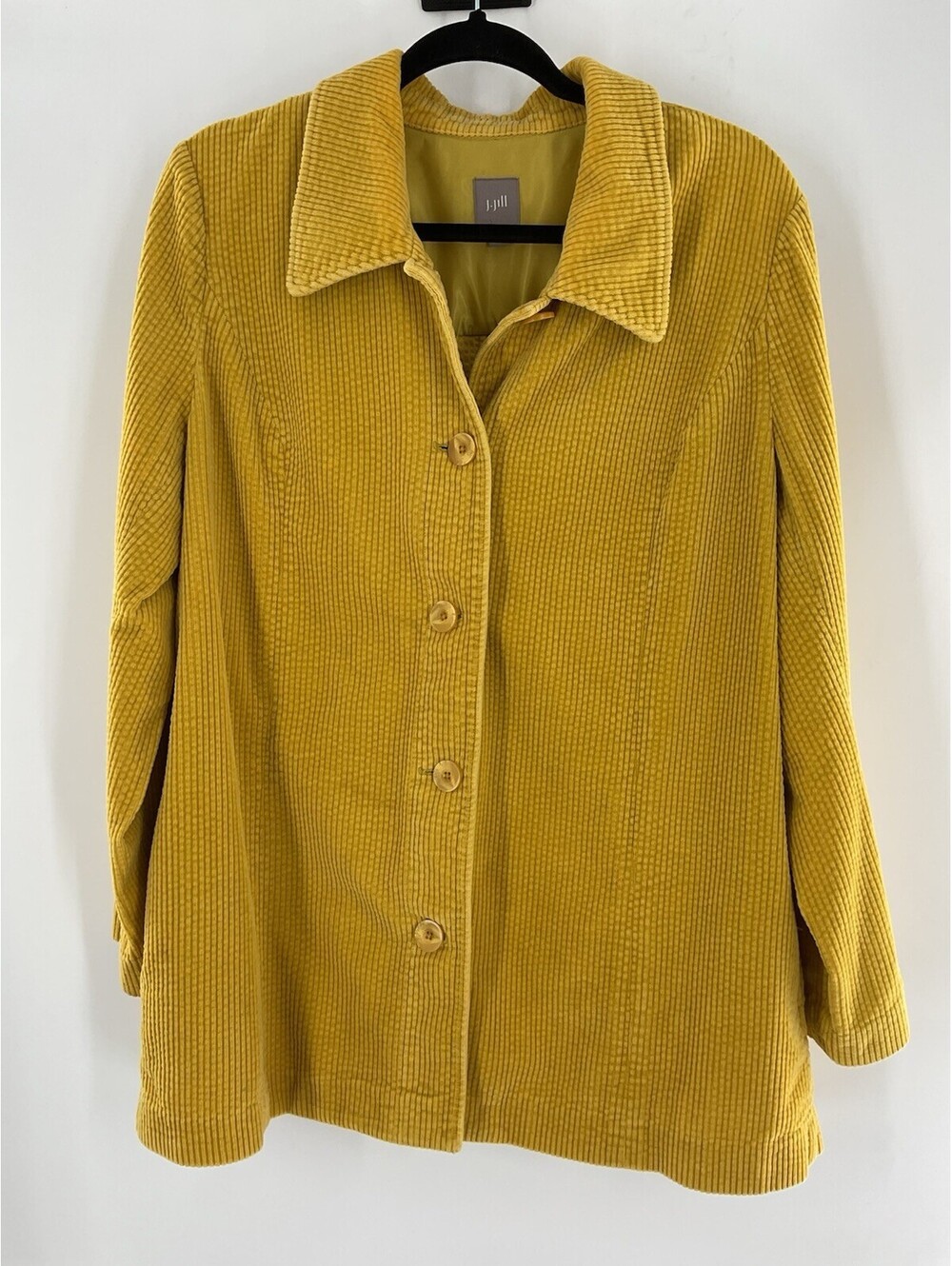 J Jill Women’s Size Large Yellow Corduroy Jacket 134